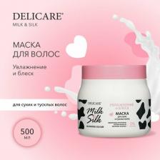 Маска Delicare Маска для сухих и тусклых волос Milk & Silk увлажнение и блеск 500мл