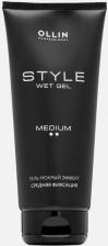 Гель Ollin Гель "Мокрый эффект" средней фиксации Style Wet Gel Medium 200 мл