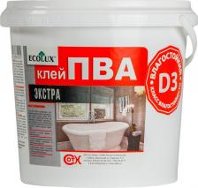 Универсальный клей EcoLux Экстра влагостойкий клей ПВА D3 4607133681470