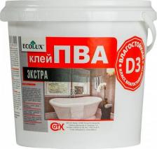 Универсальный клей EcoLux Экстра влагостойкий клей ПВА D3