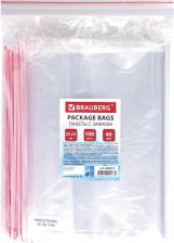 Упаковочные материалы Brauberg Пакеты с замком "зиплок", комплект 100 шт., 200х250 мм, ПВД, толщина 40 микрон, 606215