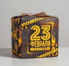 Упаковочные материалы Дарите Счастье Коробка складная "С 23 февраля!", 12 x 12 x 12 см