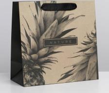 Упаковочные материалы Дарите Счастье Пакет крафтовый квадратный Black, 22 x 22 x 11 см