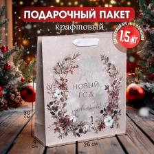 Упаковочные материалы Дарите Счастье Пакет крафтовый вертикальный "Мир волшебства", M 26 x 30 x 9 см