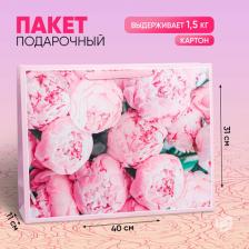 Упаковочные материалы Дарите Счастье Пакет ламинированный горизонтальный For you, L 40 x 31 x 11,5 см