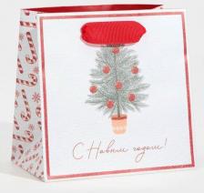 Упаковочные материалы Дарите Счастье Пакет ламинированный квадратный "Новогодние сладости", 14 x 14 x 9 см