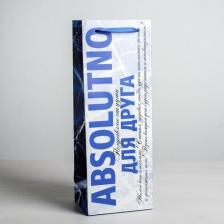 Упаковочные материалы Дарите Счастье Пакет под бутылку "Абсолютно", 36 x 13 x 10 см