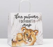 Упаковочные материалы Дарите Счастье Пакет подарочный "Доброта", 22 х 22 х 11 см