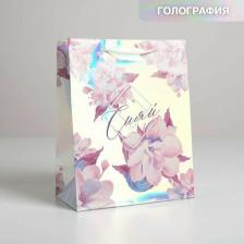 Упаковочные материалы Дарите Счастье Пакет подарочный голографический "Сияй", 18 ? 23 ? 10 см