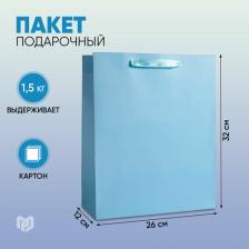 Упаковочные материалы Дарите Счастье Пакет подарочный "Голубой", 26 х 32 х 12 см
