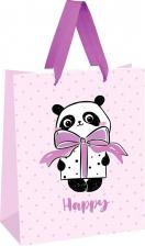 Упаковочные материалы Meshu Пакет подарочный 26 х 32 х 12 см "PandaGift_Pink", матовая ламинация