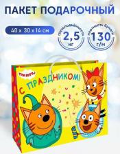 Упаковочные материалы ND Play Три Кота. Пакет подарочный большой (желтый), 400*300*140 мм