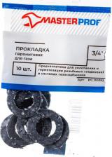 Уплотнитель резьбовых соединений Masterprof Паронитовая прокладка для газа ИС.130393, 3/4", 10 шт