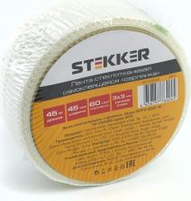 Уплотнитель Stekker Лента уплотнительная "серпянка", 60 г/м*45 мм, 45 м, белая INTP11-6048-45, цена за 1 шт