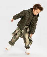 Верхняя одежда для девочки Button Blue Куртка с капюшоном демисезонная стеганая хаки детская, 110, 224BBBB4103