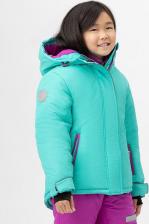 Верхняя одежда для девочки Button Blue Куртка зимняя с мембраной и принтом голубая 222BBGA41021800 р.140