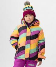 Верхняя одежда для девочки Button Blue Куртка зимняя с мембраной и принтом разноцветная 222BBGA41020005 р.128