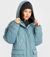 Верхняя одежда для девочки Button Blue Пальто демисезонное стеганоеи большими карманами синее, 158, 224BBGJC4503