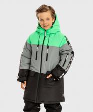 Верхняя одежда для мальчика Button Blue Пальто зимнее непромокаемое с капюшоном мультицвет, 116, 224BBBA4601