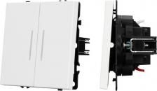 Выключатель Arlight Механизм выключателя двухклавишный проходной LED SWT-NOBE-MKP2-SFPL-L-WH 1шт 054240