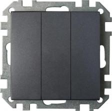 Выключатель Bylectrica Механизм 3-клавишного выключателя СУ серия СТИЛЬ, С0510-529 графит