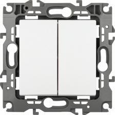 Выключатель Эра 12-1106-01М Переключатель Серия 12 12-1106-01М двойной, 10АХ-250В, белый матовый, цена за 1 шт