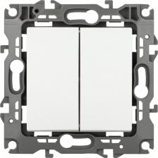 Выключатель Эра 12-1106-01М Переключатель Серия 12 12-1106-01М двойной, 10АХ-250В, белый матовый, цена за 1 шт