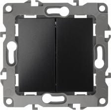 Выключатель Эра 12-1112-05 Переключатель Серия 12 12-1112-05 перекрёстный двойной, 10АХ-250В, антрацит, цена за 1 шт