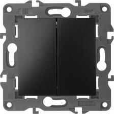 Выключатель Эра 14-1104-05 14-1104-05 Выключатель двойной, 10АХ-250В, IP20, Elegance, антрацит, цена за 1 шт