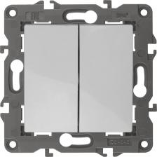 Выключатель Эра Переключатель Elegance 14-1112-01 перекрстный двойной, 10АХ250В, белый Б0065325