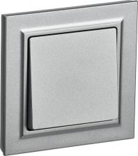 Выключатель ИЭК BRITE Выключатель 1-клавишный 10А в сборе ВСР10-1-0-БрА алюминий, цена за 1 шт