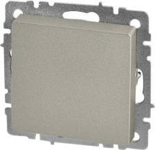 Выключатель ИЭК BRITE Выключатель 1-клавишный проходной 10А ВС10-1-6-БрС сталь, цена за 1 шт