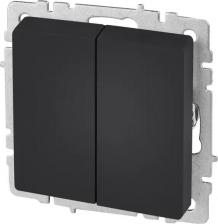 Выключатель ИЭК BRITE Выключатель 2-клавишный проходной 10А ВС10-2-6-БрГ графит, цена за 1 шт