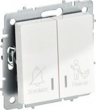 Выключатель ИЭК BRITE Выключатель 2-клавишный с индикацией для отелей 10А ВС10-2-9-БрБ белый, цена за 1 шт