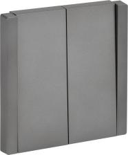 Выключатель ИЭК FORTE&PIANO Выключатель 2-клавишный перекрестный 10А FP509 сталь, цена за 1 шт