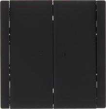 Выключатель ИЭК FORTE&PIANO Выключатель 2-клавишный проходной с индикацией 10А FP108 черный, цена за 1 шт