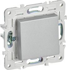 Выключатель ИЭК SKANDY Выключатель 1-клавишный проходной 10А SK-V02S серебряный, цена за 1 шт