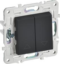 Выключатель ИЭК SKANDY Выключатель жалюзи 10А SK-V12G графит, цена за 1 шт