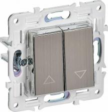 Выключатель ИЭК SKANDY Выключатель жалюзи 10А SK-V12N металл никель, цена за 1 шт