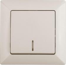Выключатель Intro 4-102-02 Выключатель Solo 4-102-02 одноклавишный с подсветкой, 10А-250В, IP20, СУ, слоновая кость, цена за 1 шт