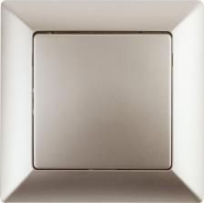 Выключатель Intro 4-108-04 Переключатель Solo 4-108-04 одноклавишный промежуточный, 10А-250В, IP20, СУ, шампань, цена за 1 шт