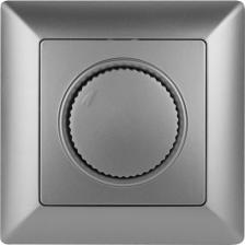 Выключатель Intro 4-401-03 Светорегулятор Solo 4-401-03 поворотный, 600Вт 230В, IP20, СУ, алюминий, цена за 1 шт