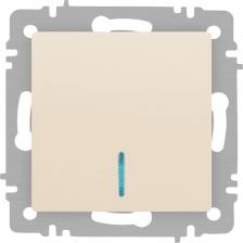 Выключатель Intro 6-102-02 Выключатель Accent 6-102-02 с подсветкой, 10А-250В, IP20, СУ, AL/CU, слоновая кость, цена за 1 шт