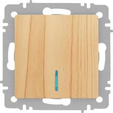 Выключатель Intro 6-102-11 Выключатель Accent 6-102-11 с подсветкой, 10А-250В, IP20, СУ, AL/CU, сосна, цена за 1 шт
