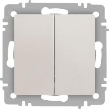 Выключатель Intro 6-104-06 Выключатель Accent 6-104-06 двойной, 10А-250В, IP20, СУ, AL/CU, перламутр, цена за 1 шт