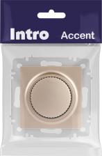 Выключатель Intro 6-401-04 Светорегулятор Accent 6-401-04 поворотный, 600Вт 230В, IP20, СУ, шампань, цена за 1 шт