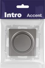 Выключатель Intro 6-401-09 Светорегулятор Accent 6-401-09 поворотный, 600Вт 230В, IP20, СУ, титан, цена за 1 шт
