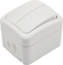 Выключатель Kranz Выключатель двухклавишный Mini OG OG IP54, о/у, белый, цена за 1 шт