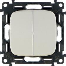 Выключатель Legrand Выключатель двухклавишный Valena Allure 10A 250V алюминий 752905