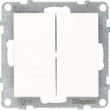 Выключатель Legrand Выключатель Suno двухклавишный встраиваемый белый (721105)
